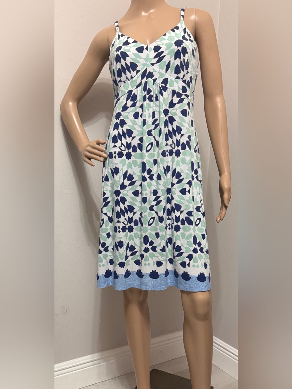 Tommy Bahama Border Tile Empire Waist Dress M